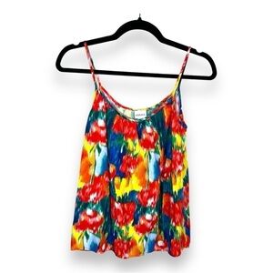SMALL MERONA COLORFUL TANK SLEEVELESS LIGHTWEIGHT RED RAYON
